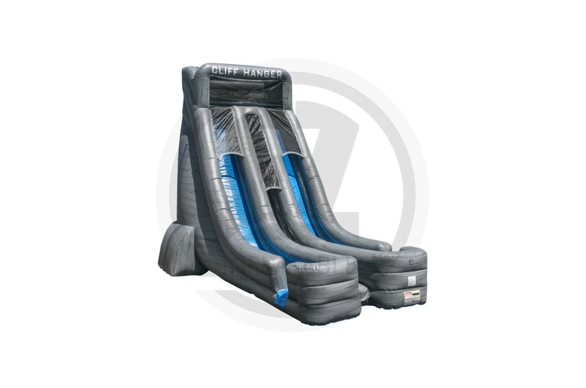 Dry slide setup indoors at gymnasium or community center