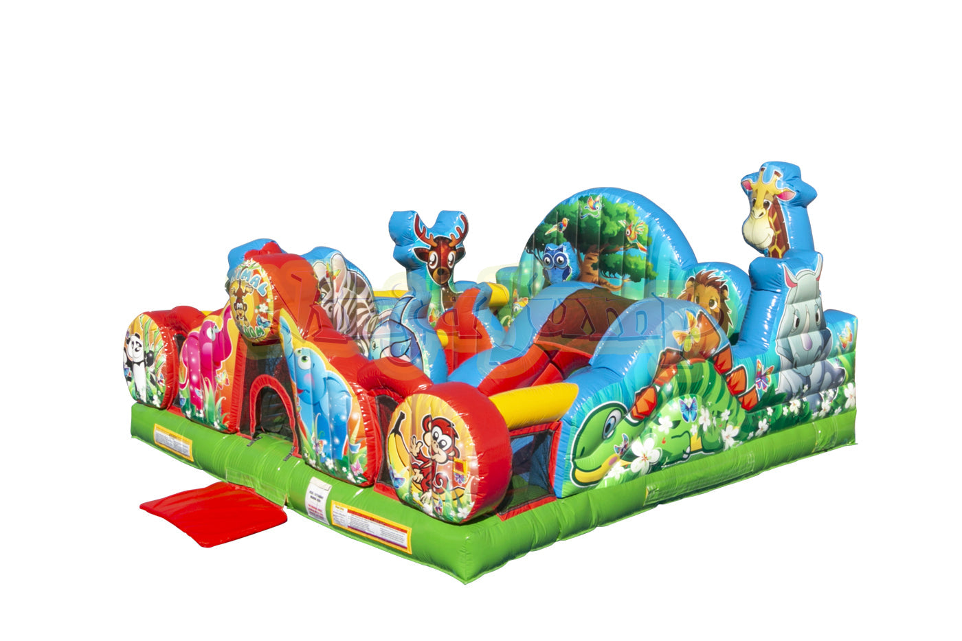 Toddler bounce house with young children playing safely
